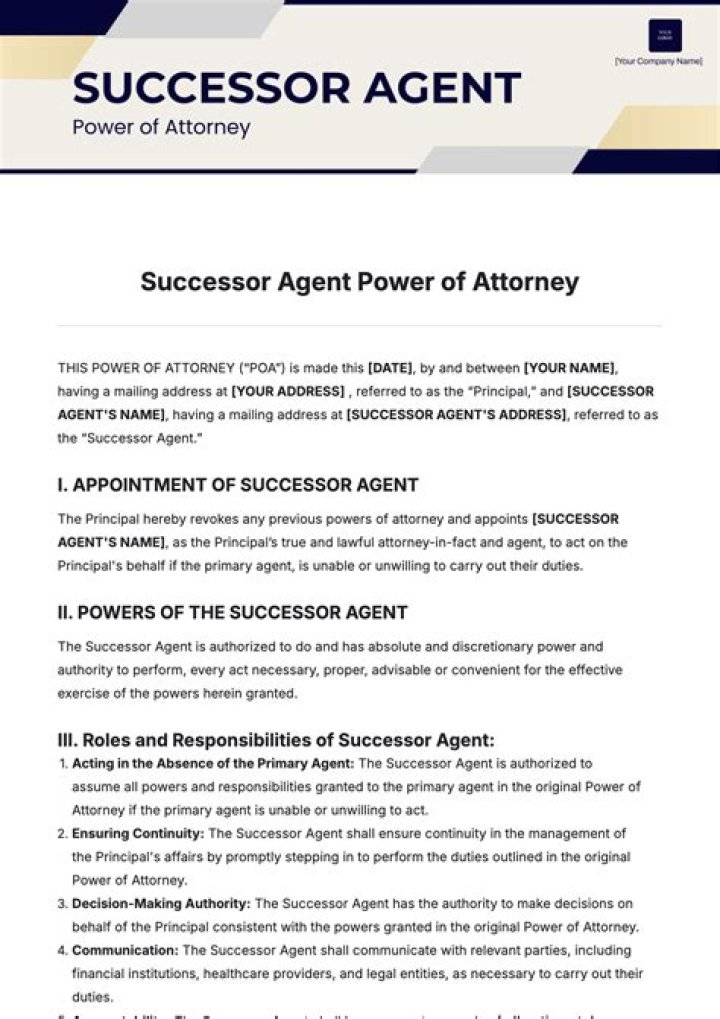 Can a power of attorney name a successor?