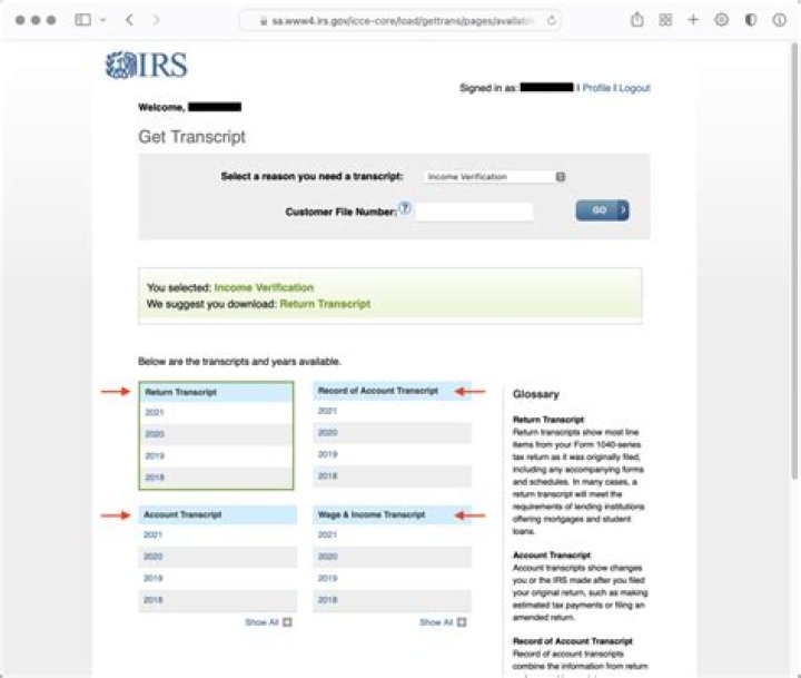 Can I print my IRS transcript online?