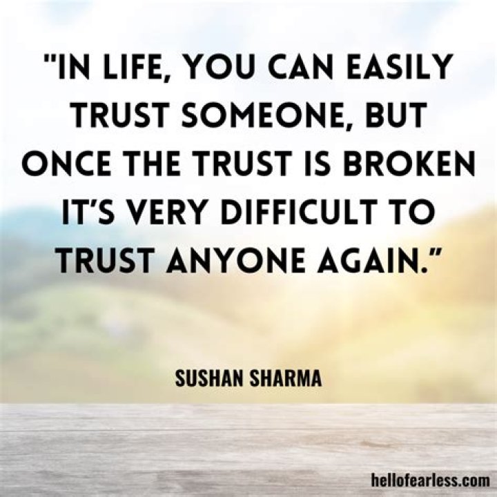 Can you ever fully trust someone again?