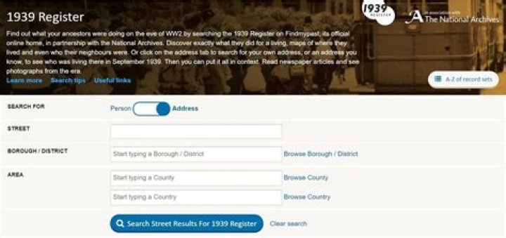 Can you search the 1939 Register by address?