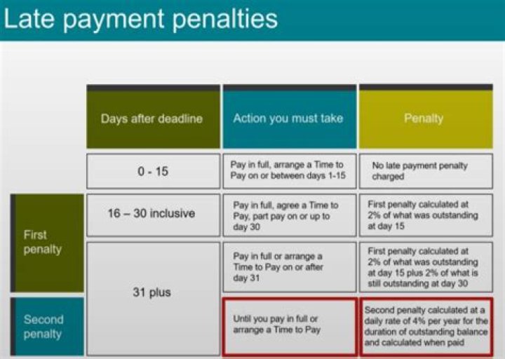 Do late payment penalties apply to account?