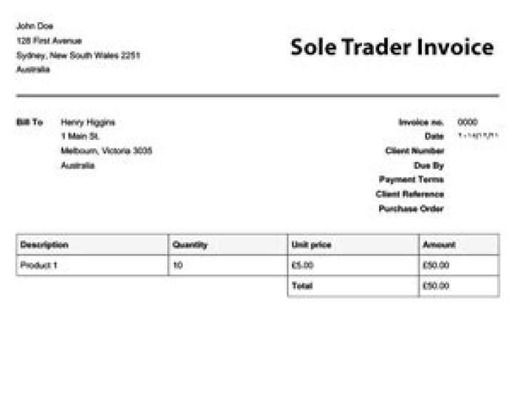 Do sole traders invoice VAT?