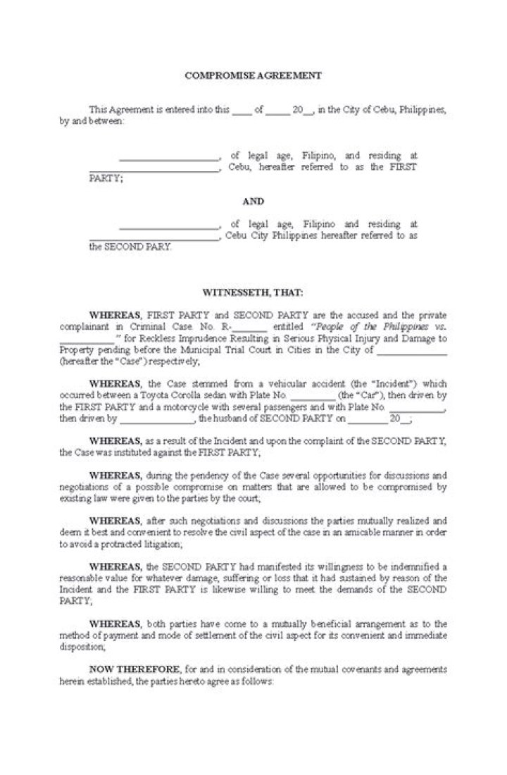 Do you have to accept a compromise agreement?