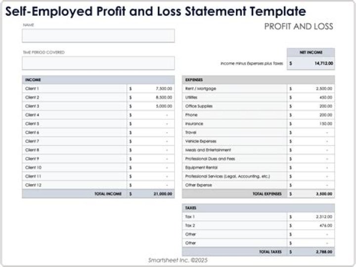 Do you need a profit and loss statement for self employed?
