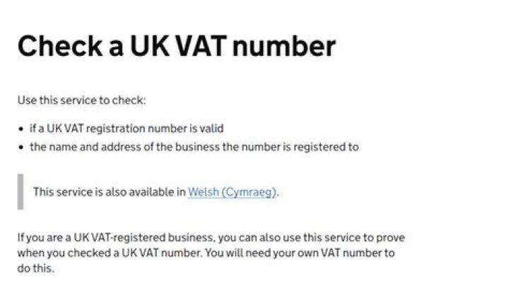 How do I check if someone is VAT registered UK?