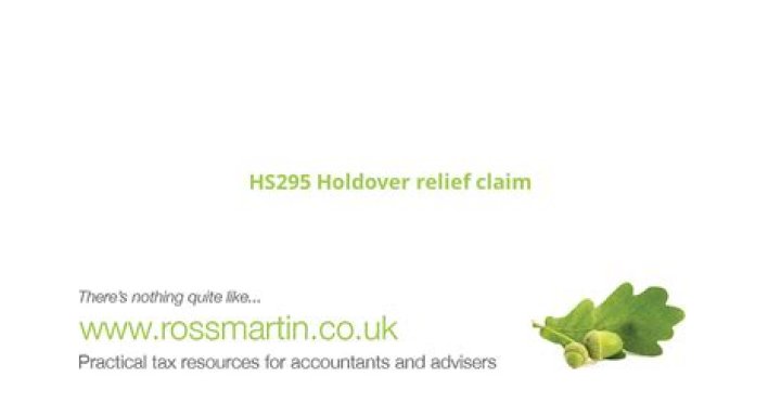 How do I do a holdover relief claim?
