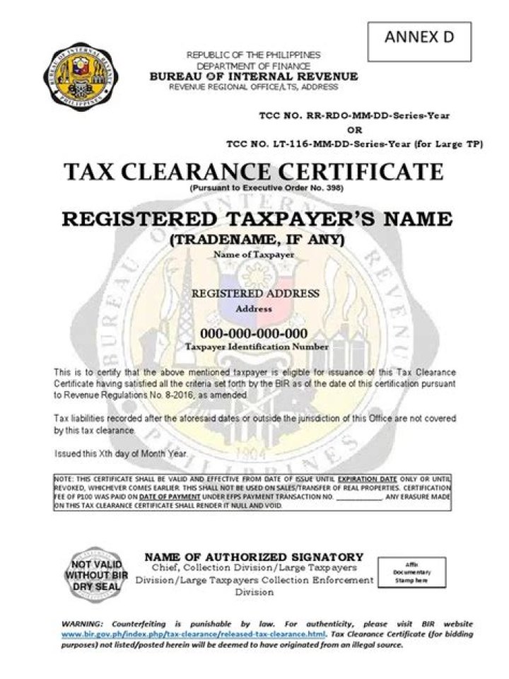 How do I get a tax clearance certificate in the Philippines?