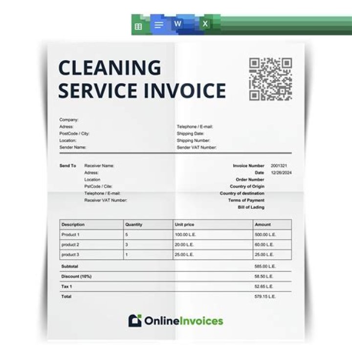 How do I invoice for a cleaning service?