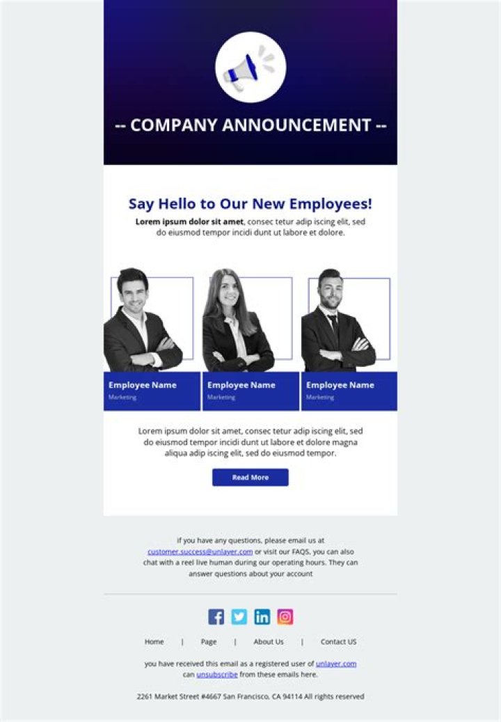 How do you announce a new employee to a client?