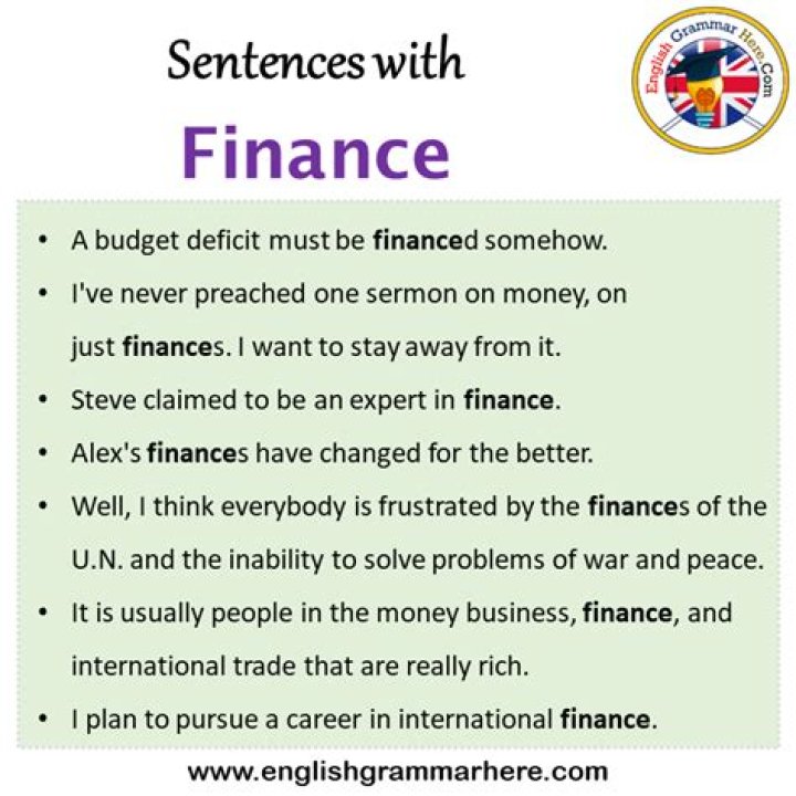 How do you use finance in a sentence?