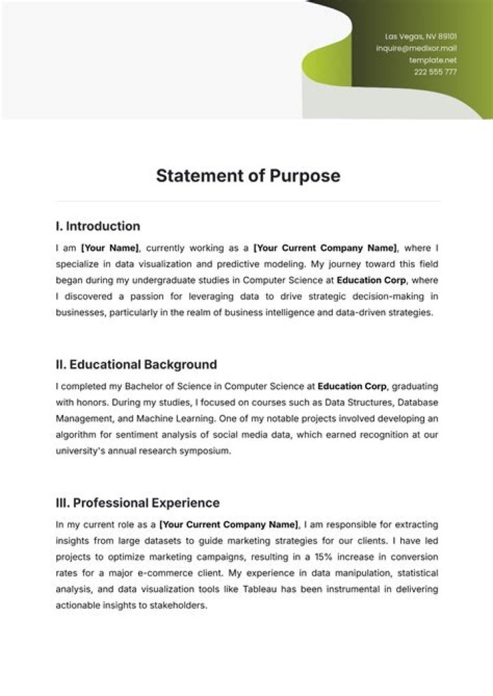 How do you write a business purpose statement?