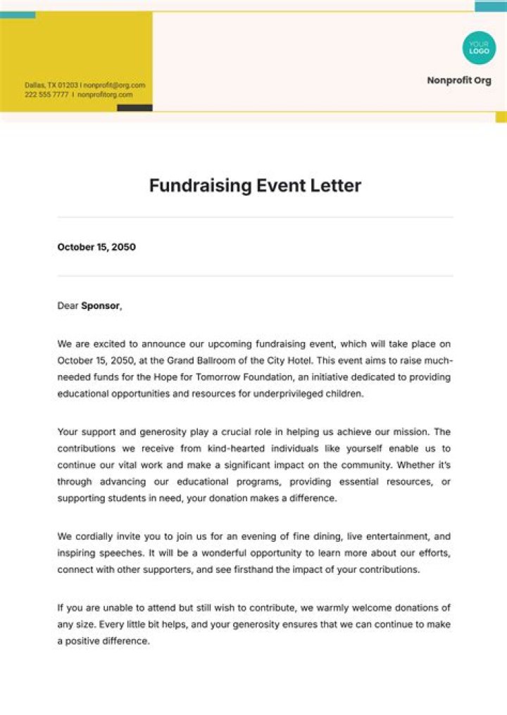 How do you write a fundraising event proposal?