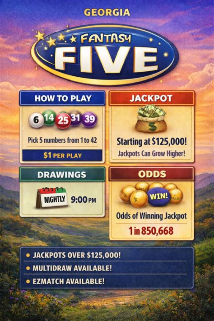 How is Georgia Fantasy Five paid out?