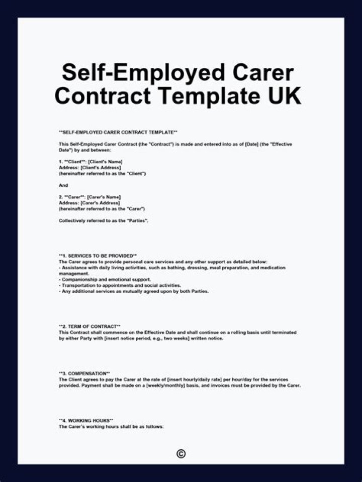 Is a live in carer self-employed?
