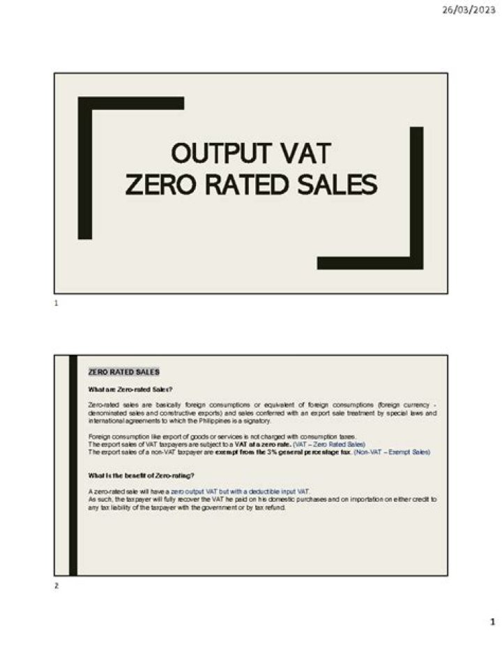 Is zero-rated sales exempt from VAT?