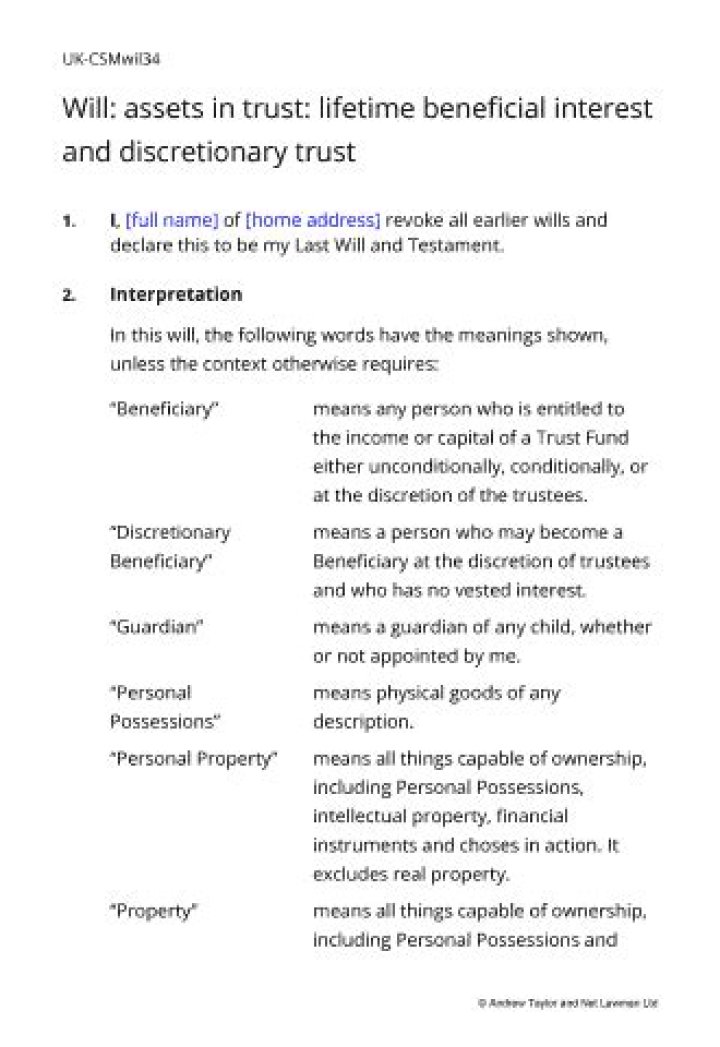 What are flexible life interest trust wills?