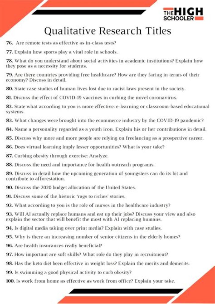 What are some examples of high level questions?