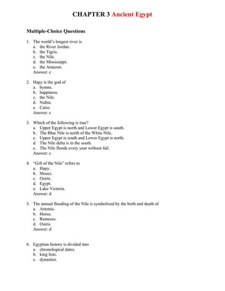 What are some questions to ask about ancient Egypt?