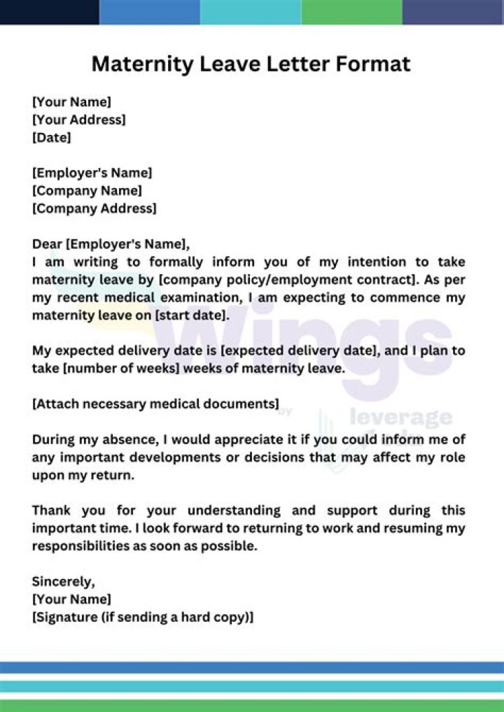 What do you write in a maternity leave email?