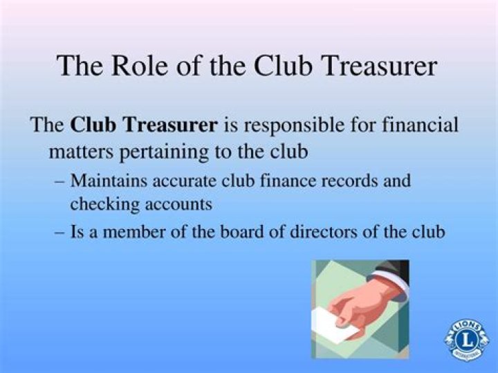 What does a treasurer do for a club?
