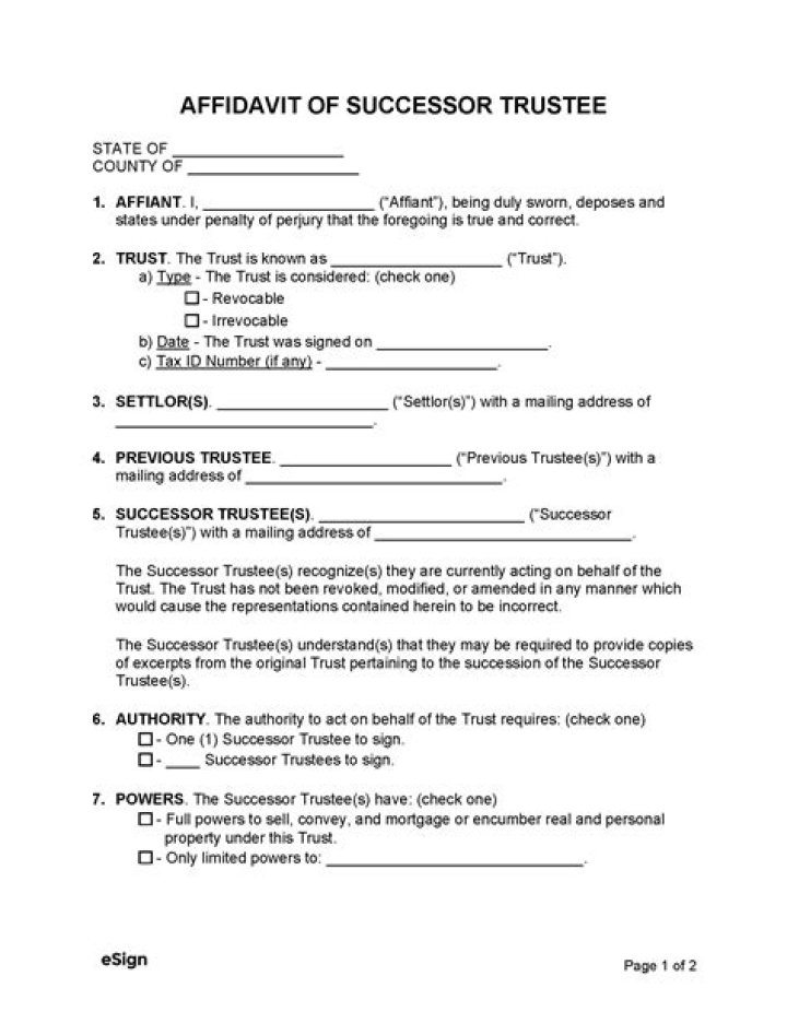 What does it mean to be a successor trustee?