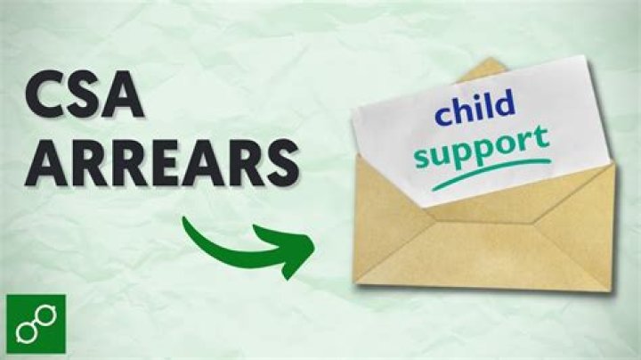 What does monthly arrears mean in child support?