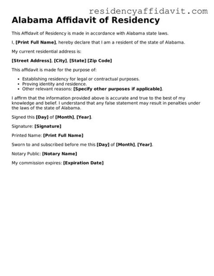 What establishes residency in Alabama?