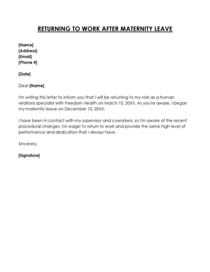 What happens when you return to work after maternity leave?