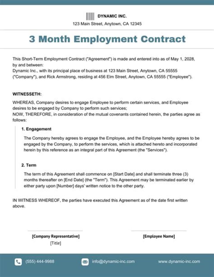 What is a 12 month work contract?