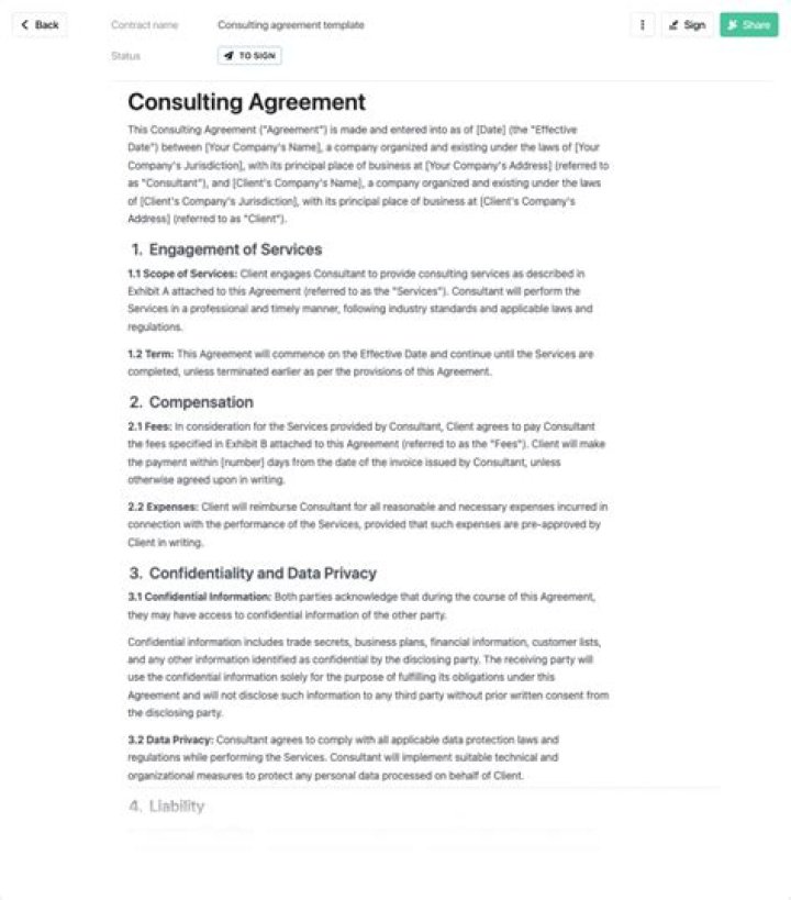 What is a consultant agreement?