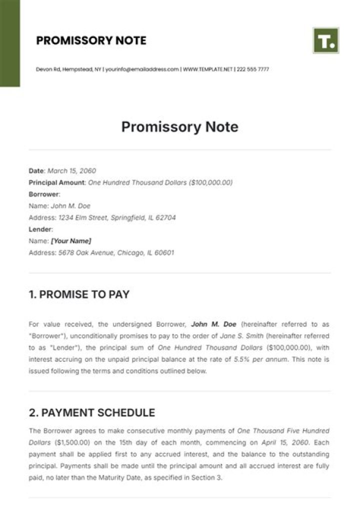 What is a promissory note for payment?