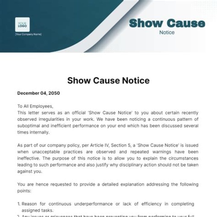 What is a response to show cause?