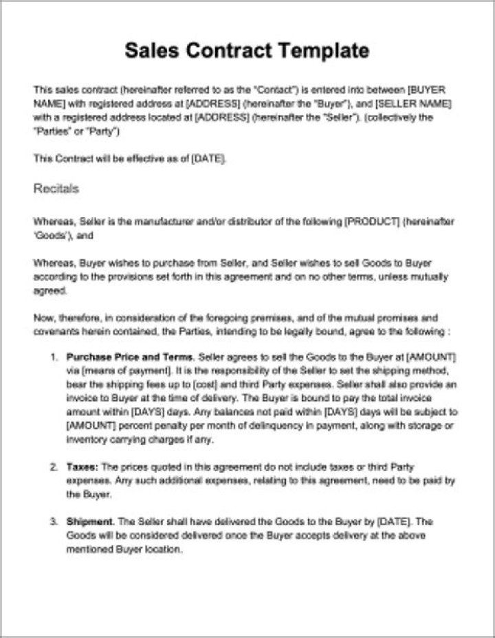 What is a selling contract called?