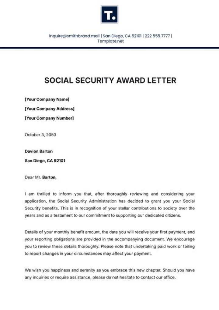 What is a Social Security disability award letter?