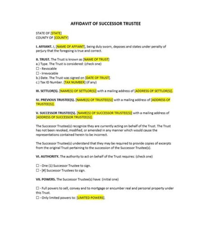 What is an appointment of successor trust?