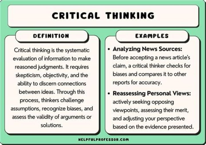 What is an example of critical thought?
