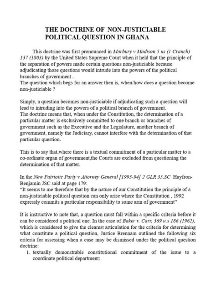 What is an example of political question?