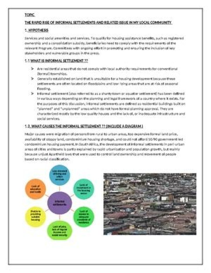 What is an informal settlement in law?