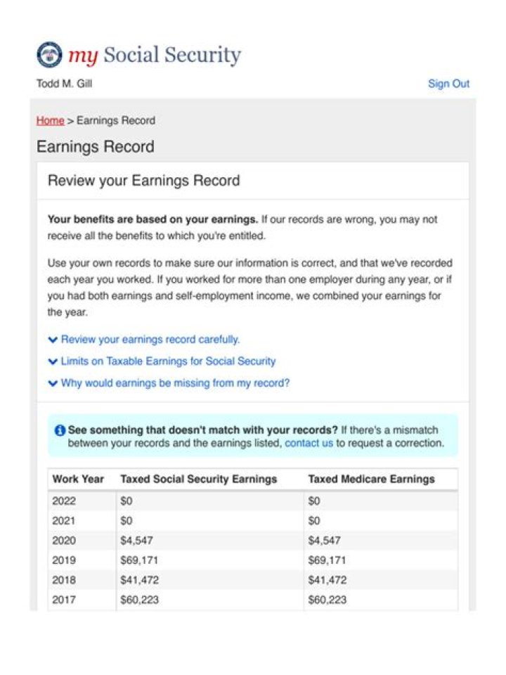 What is my Social Security earnings record?