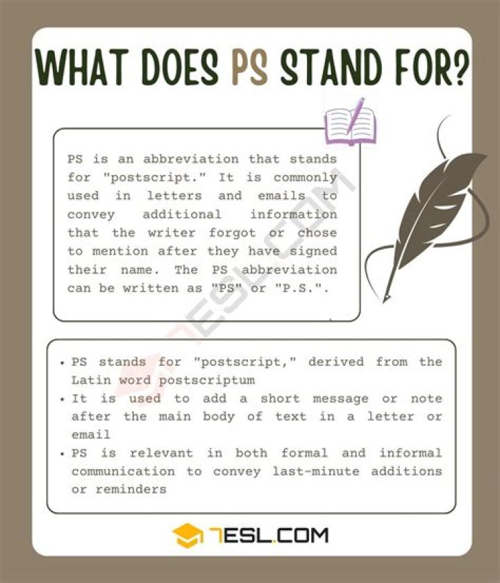 What is PS short for?