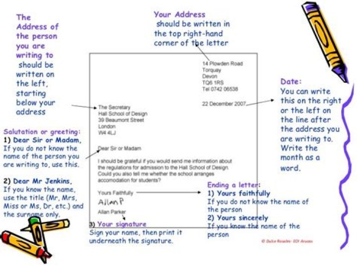 What is the address at the top of a letter called?