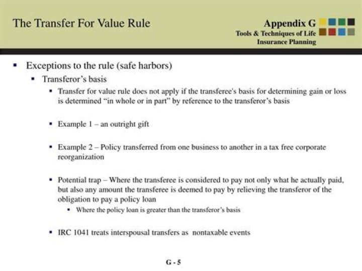 What is the effect of the transfer for value rule?