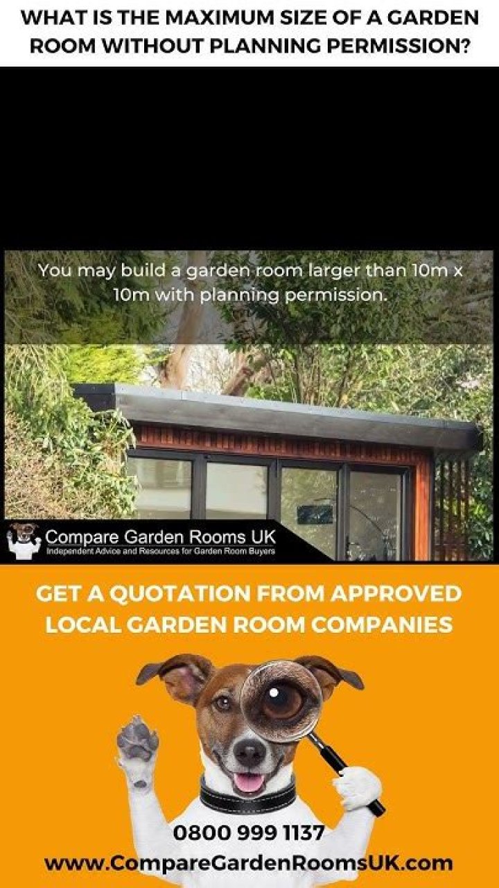 What is the maximum size of a garden room without planning permission?