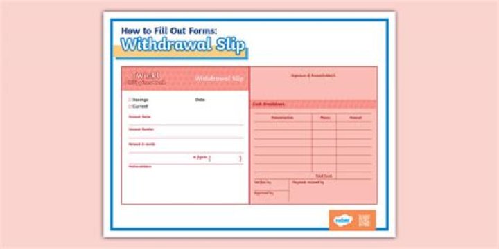 What is the meaning of withdrawal slip?