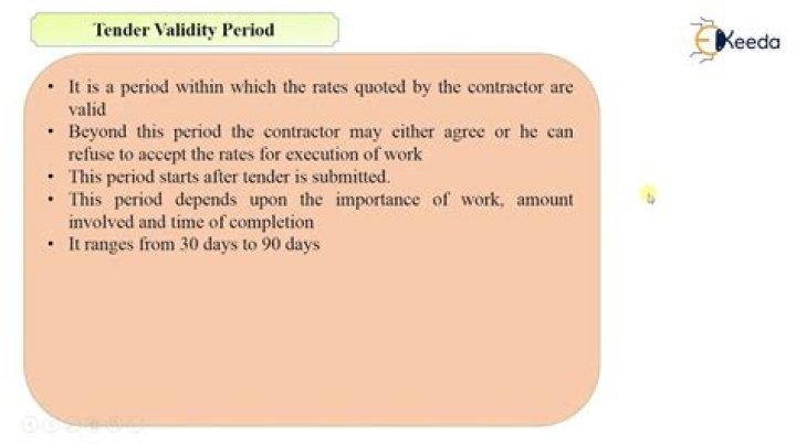 What is the validity period of tender?