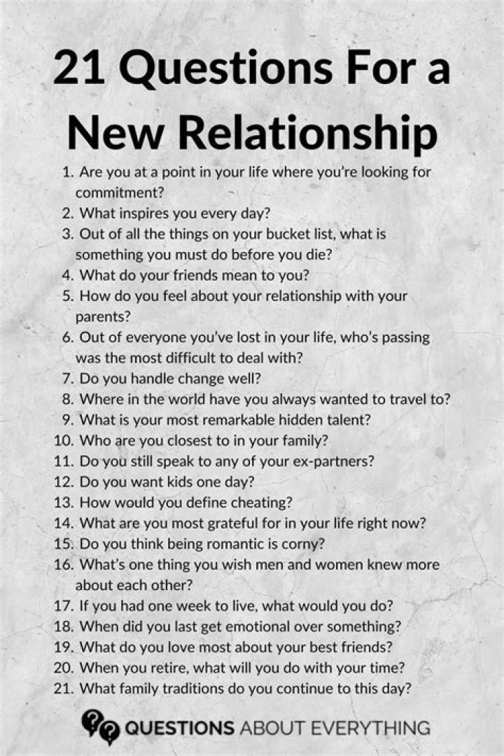 What questions should you ask in a new relationship?