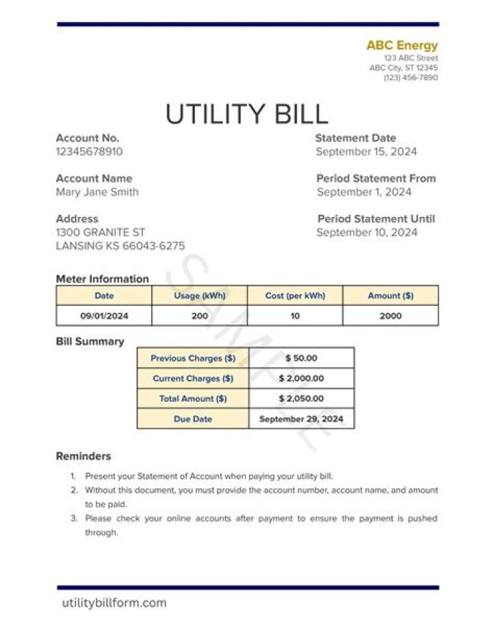 What should utility bills be classified as?