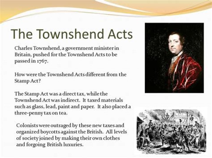 What was the main difference between the taxes in the Stamp Act and the Townshend Acts group of answer choices?