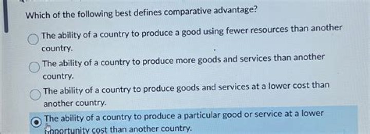 When a country can produce something more efficiently than another country they have absolute advantage?