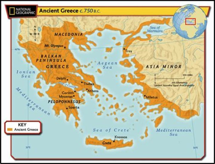 Where is ancient Greece located for kids?